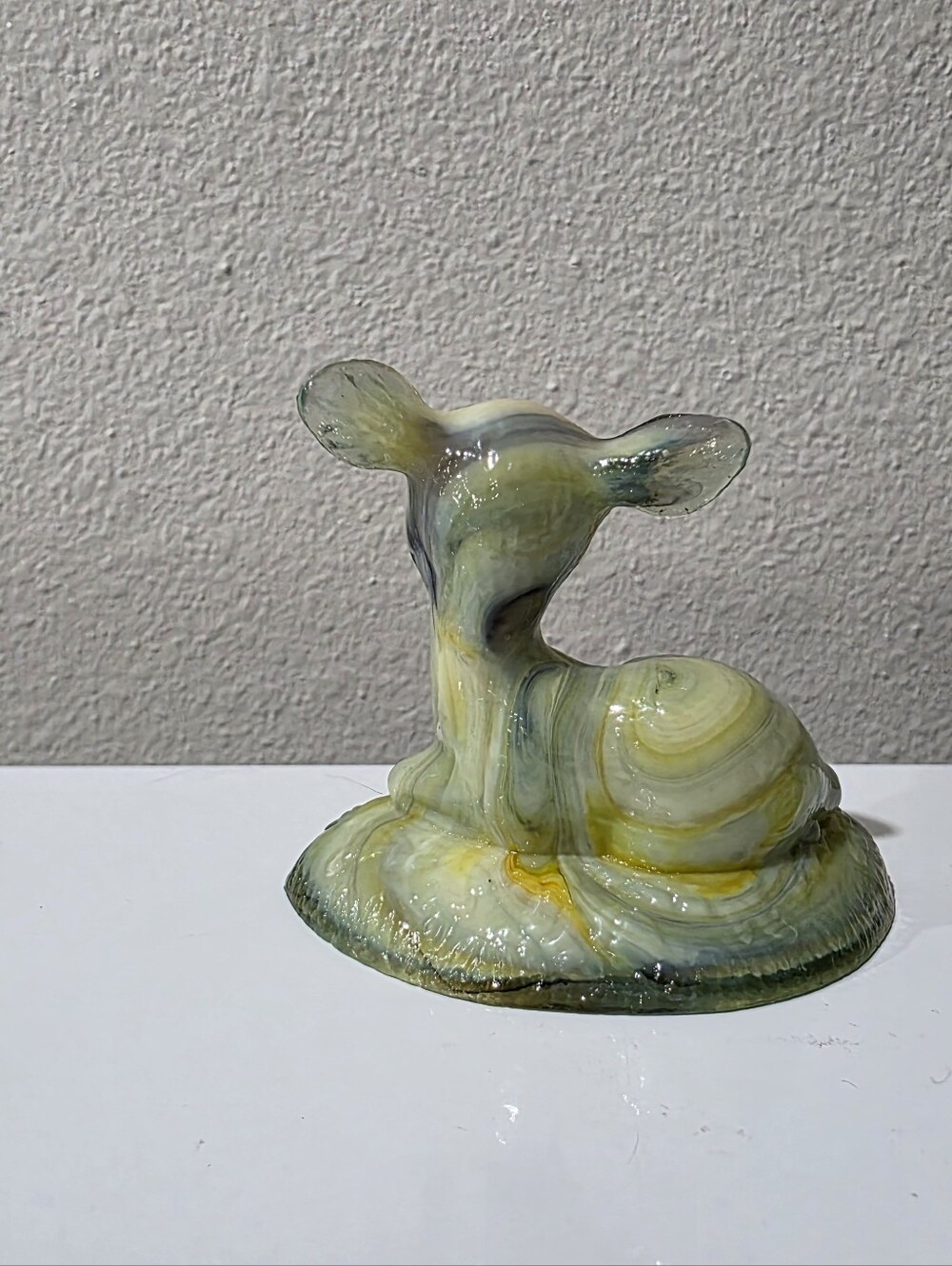 Boyd Glass Slag Bingo Deer Figurine GLOWS. - Picture 4 of 15